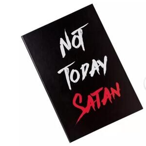 Not Today Satan Black Hardcover Notebook Journal Goth Humor NWOT